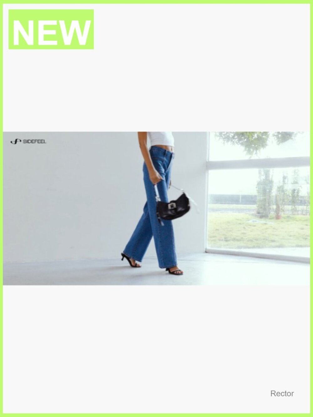 High Waisted Wide Leg Jeans Stretchy Baggy Denim Pants - Picture 7 of 7